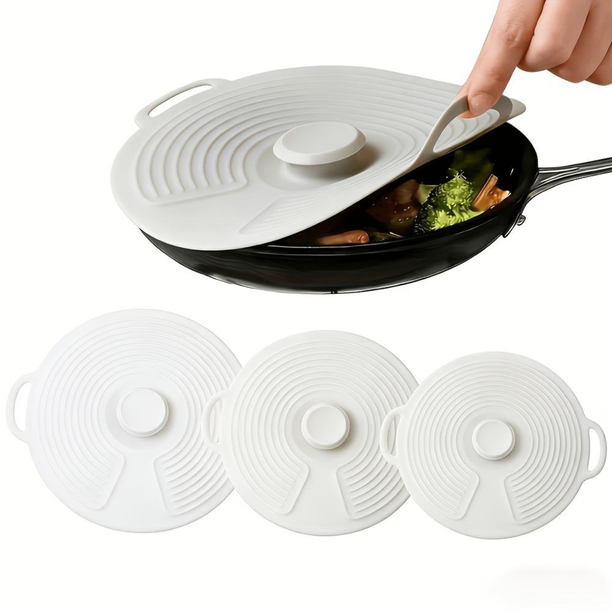 Silicone Stretch Lid - 3 قطع أغطية سيليكون قابلة للتمدد