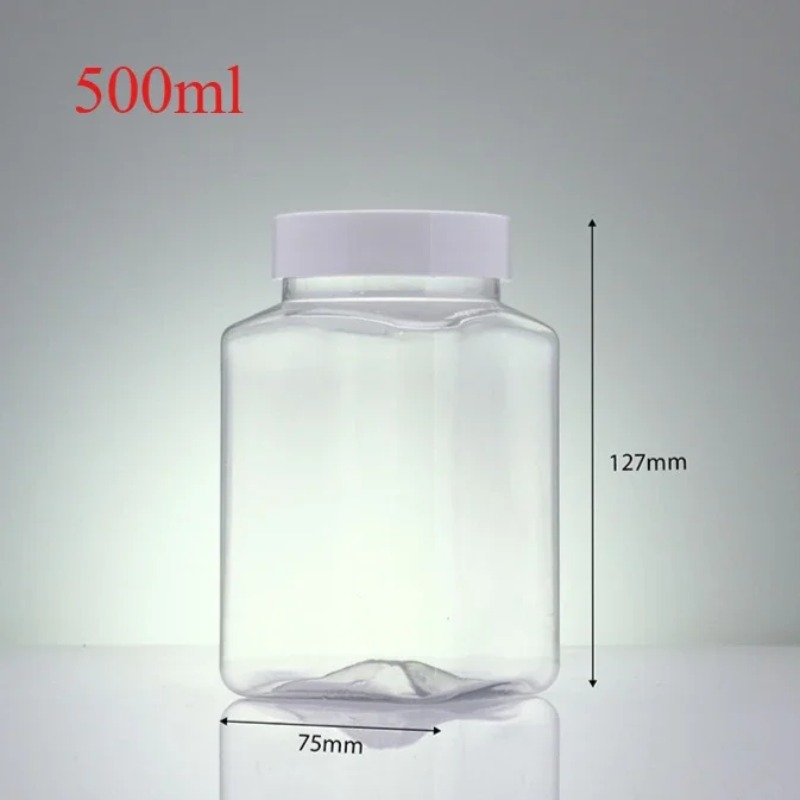 Food Storage Drums - زجاجات بلاستيكية مربعة شفافة فارغة سعة
