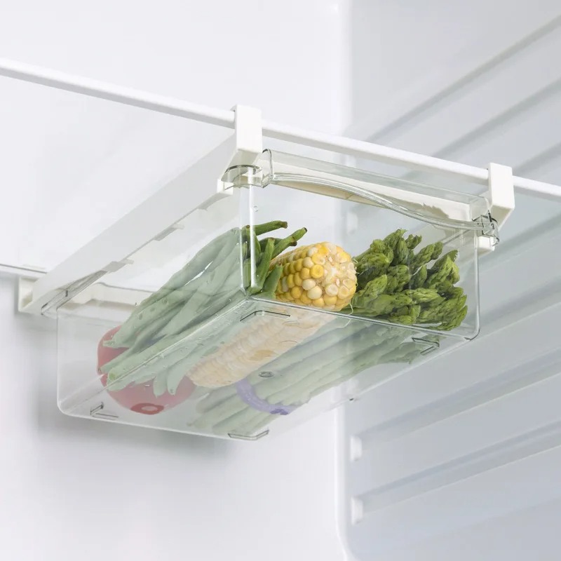 Food Storage Containers Plastic Box - منظم فواكه شفاف، رف تخزين طعام