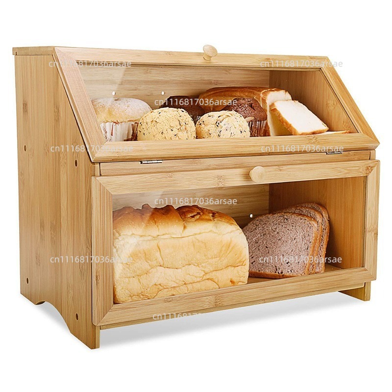 Bread Box Bamboo - صندوق خبز من الخيزران سهل الفتح