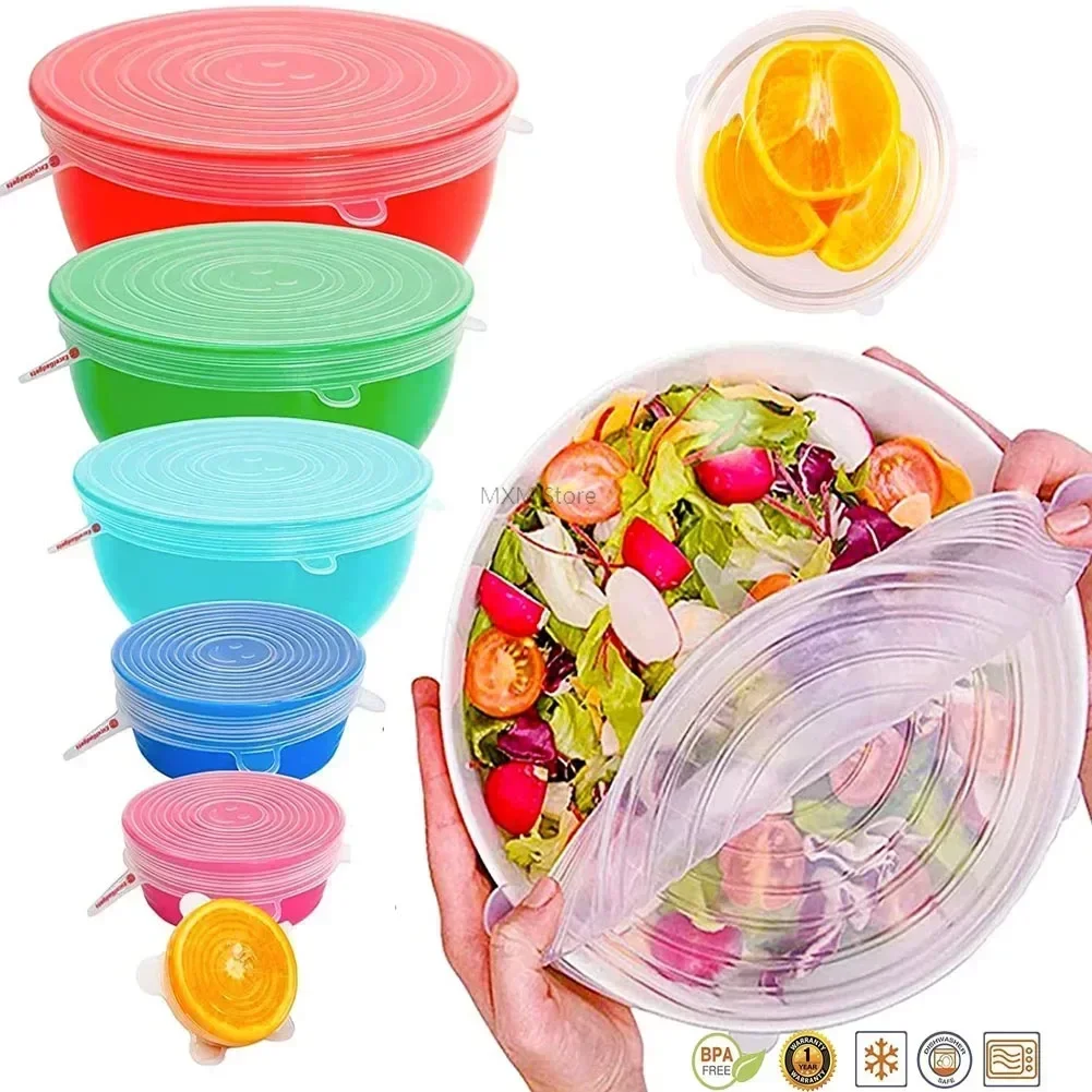 Silicone Stretch Lid - غطاء أواني المطبخ العالمي ، تنظيم