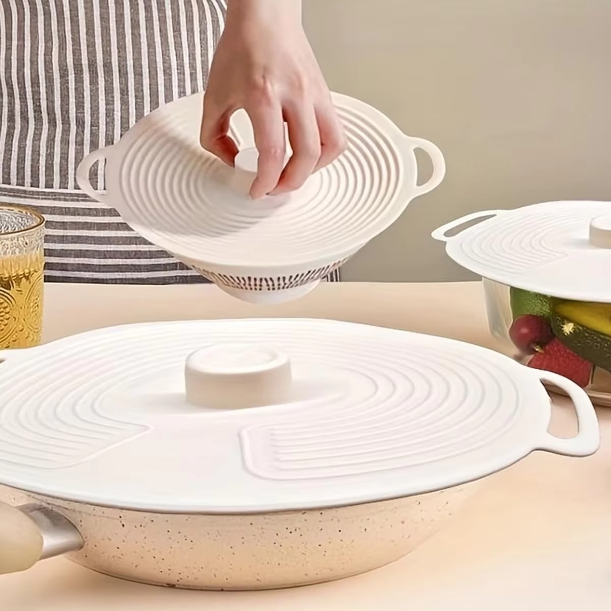 3 قطع أغطية سيليكون قابلة للتم - مراجعة Silicone Stretch Lid وسعره