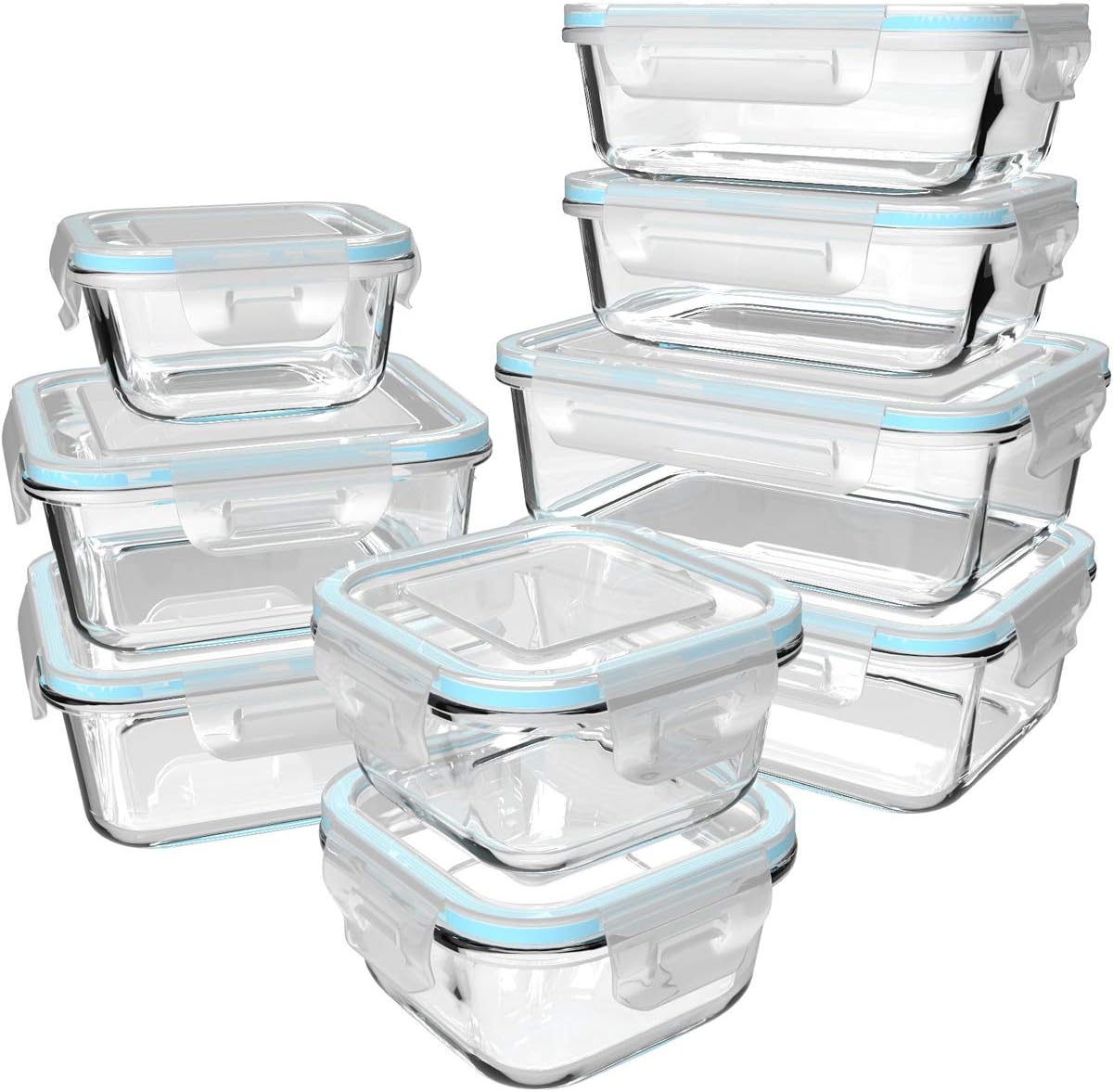 مجموعة من 18 قطعة من علب تخزين - مراجعة Food Storage Glass Container Set وسعره