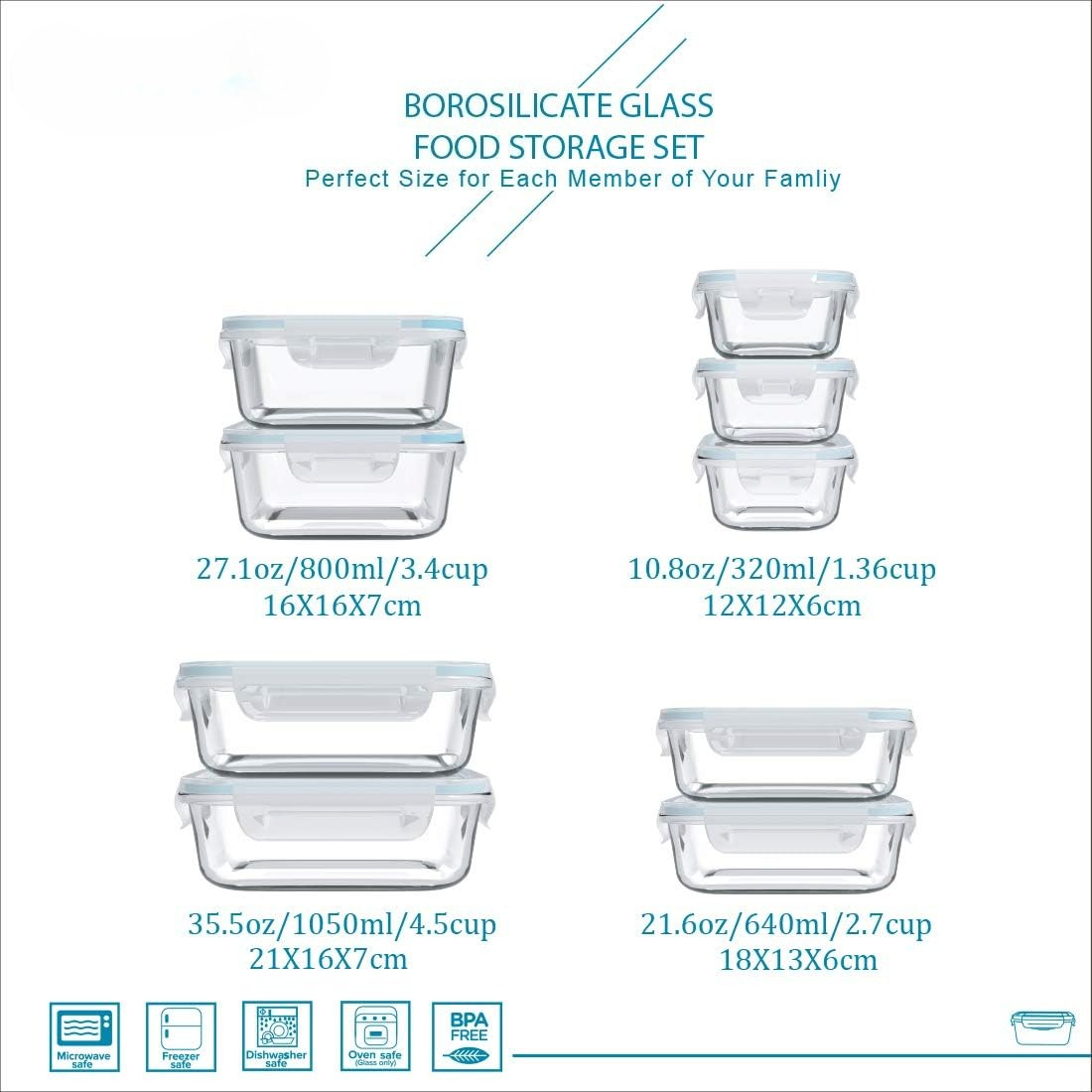 مجموعة من 18 قطعة من علب تخزين - مراجعة Food Storage Glass Container Set وسعره