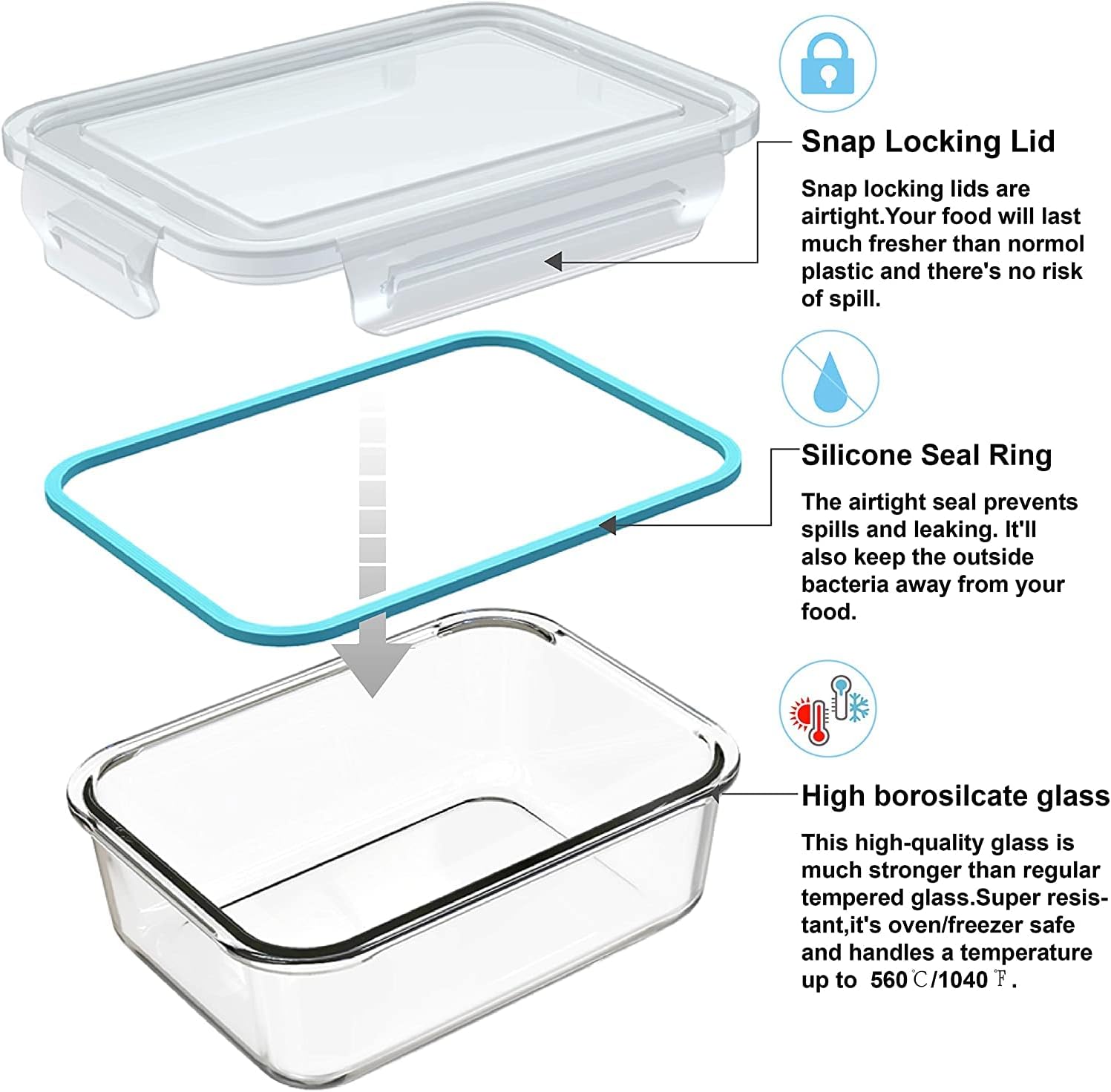مجموعة من 18 قطعة من علب تخزين - مراجعة Food Storage Glass Container Set وسعره