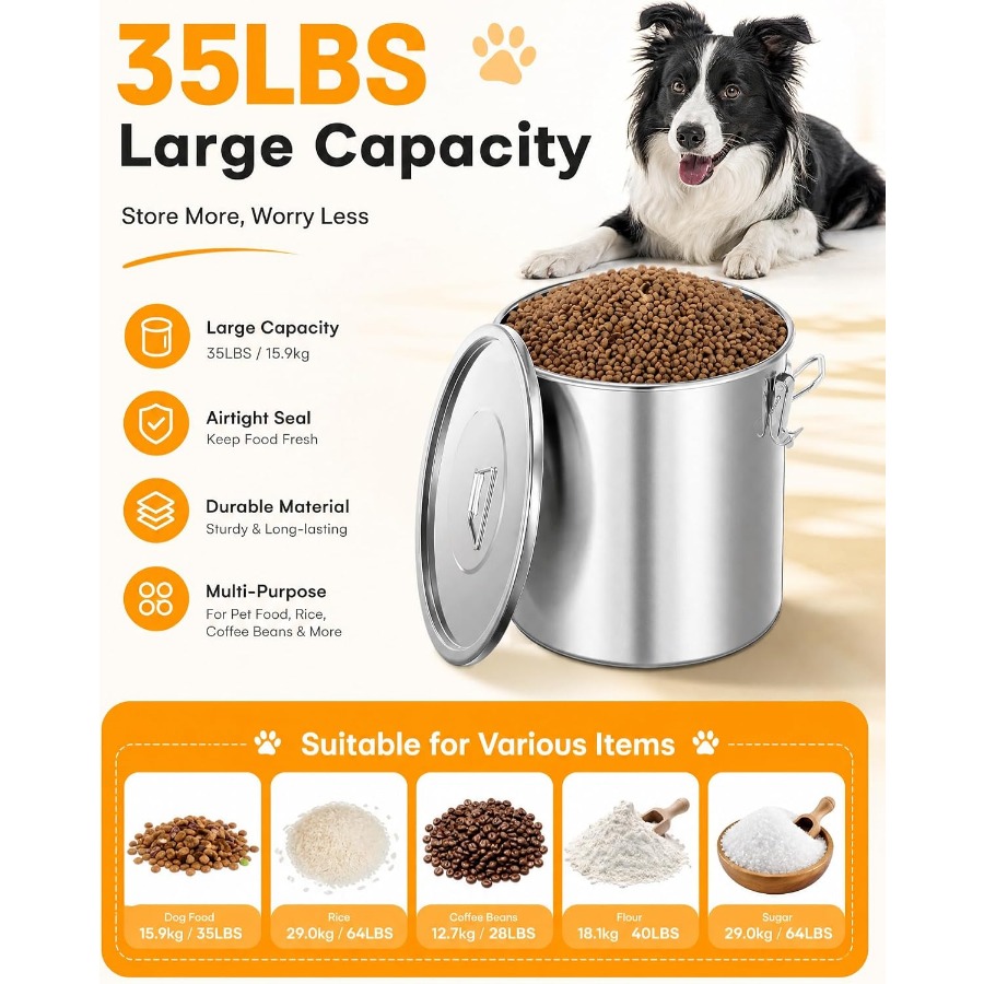 حاوية تخزين طعام الكلاب المصنو - مراجعة Food Storage For Dog وسعره