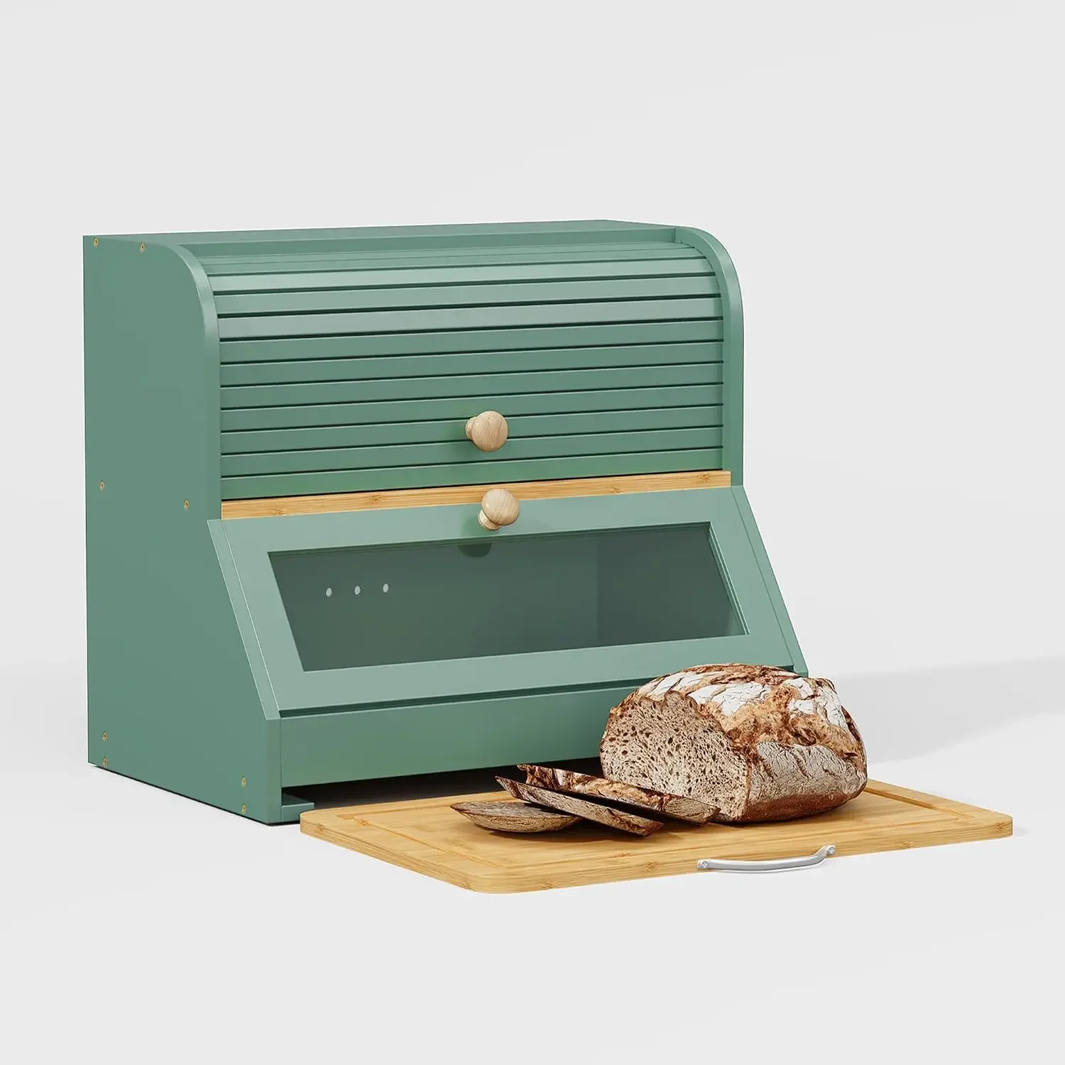 صندوق خبز من الخيزران مع لوح ت - مراجعة Bread Box Bamboo وسعره