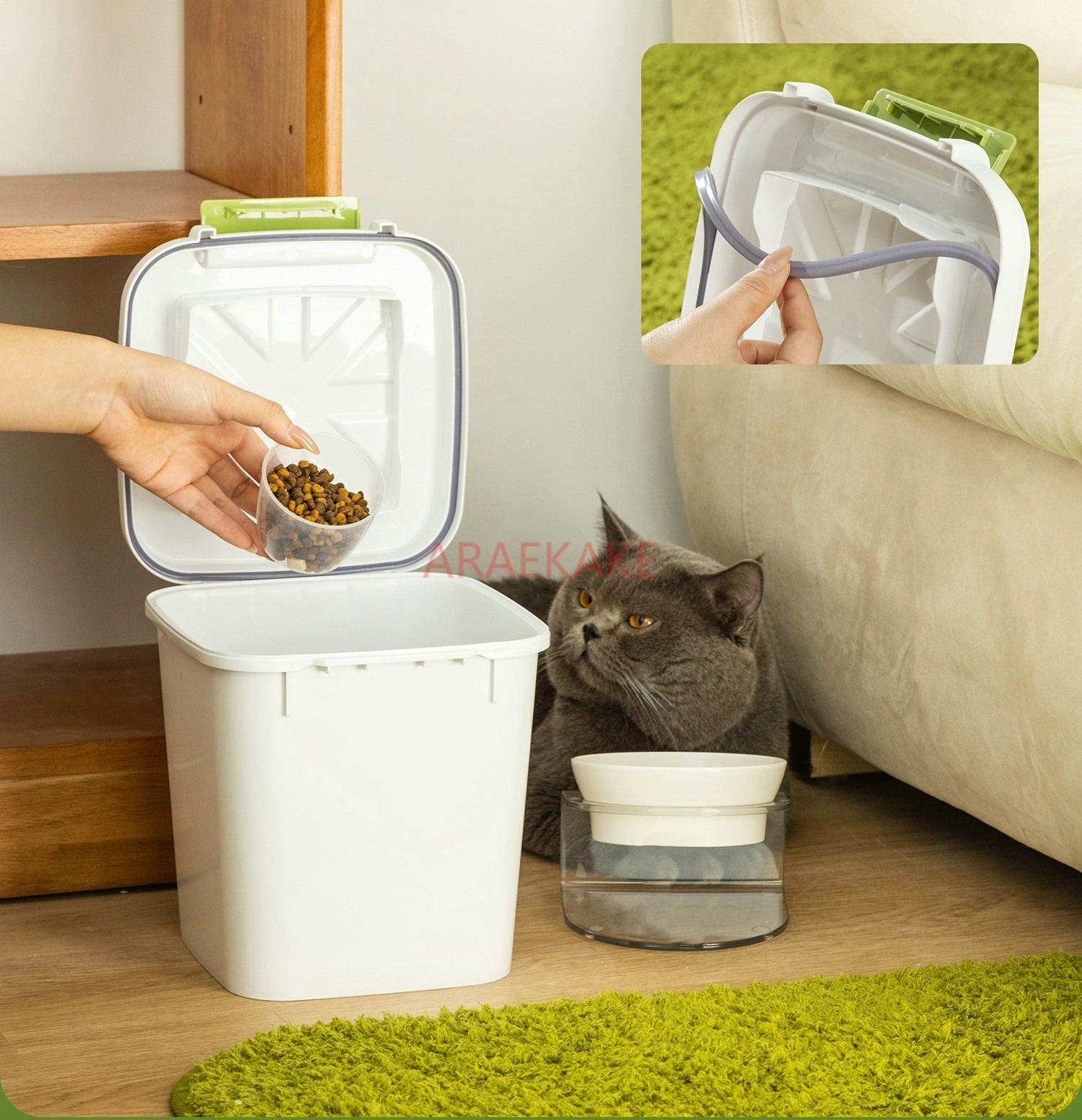 دلو طعام القطط، تخزين أغذية ال - مراجعة Food Storage For Dog وسعره