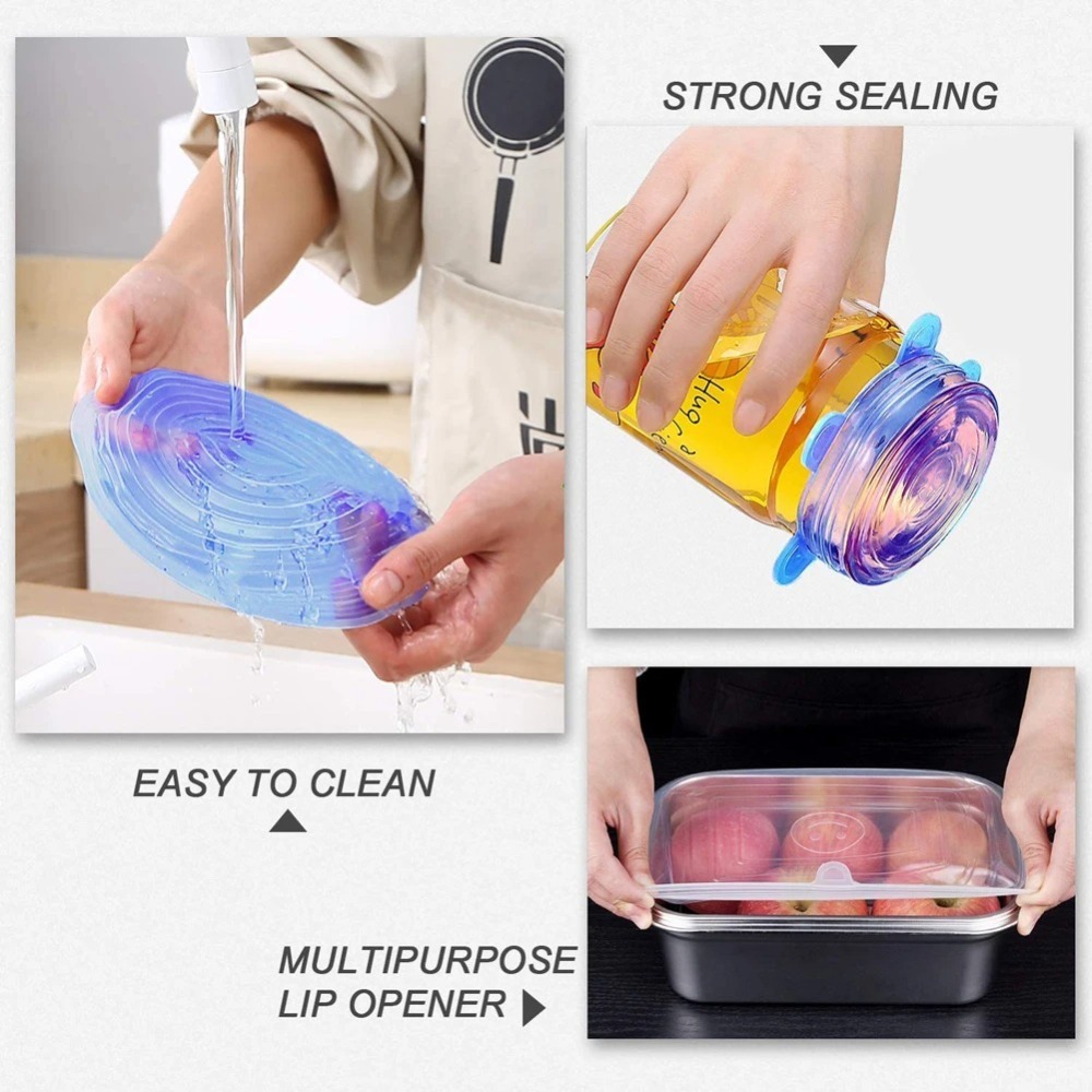 6 قطعة مفيدة قابلة لإعادة الاس - مراجعة Silicone Stretch Lid وسعره