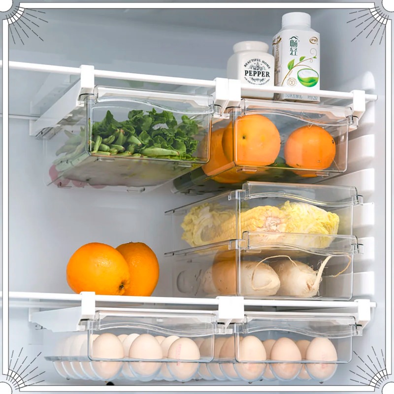 منظم فواكه شفاف، رف تخزين طعام - مراجعة Food Storage Containers Plastic Box وسعره