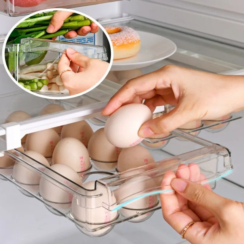منظم فواكه شفاف، رف تخزين طعام - مراجعة Food Storage Containers Plastic Box وسعره