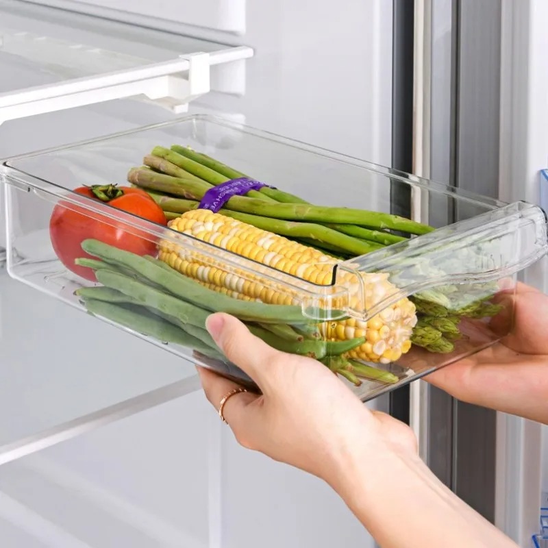 منظم فواكه شفاف، رف تخزين طعام - مراجعة Food Storage Containers Plastic Box وسعره