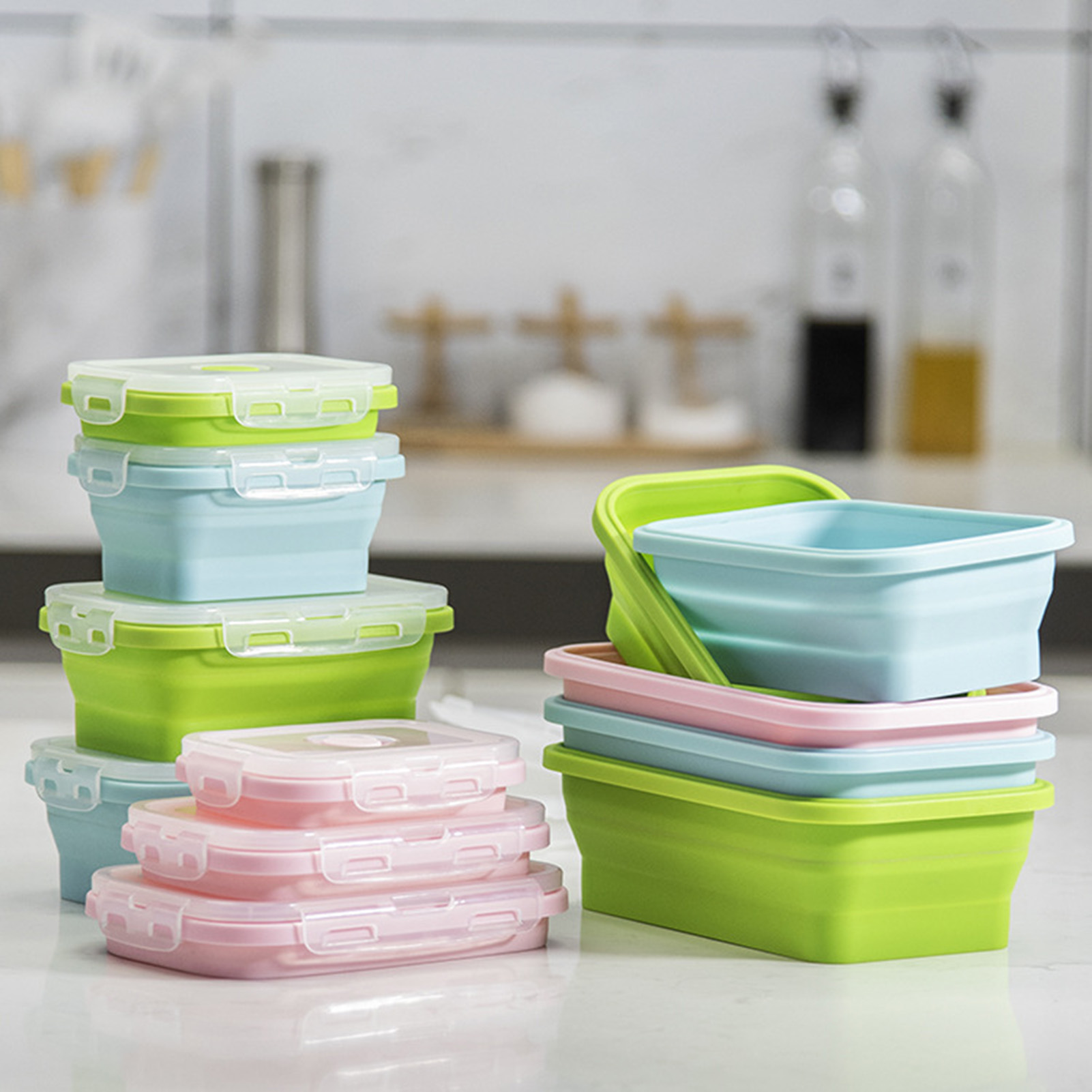 علبة طعام من السيليكون قابلة ل - مراجعة Food Storage Containers Plastic Box وسعره