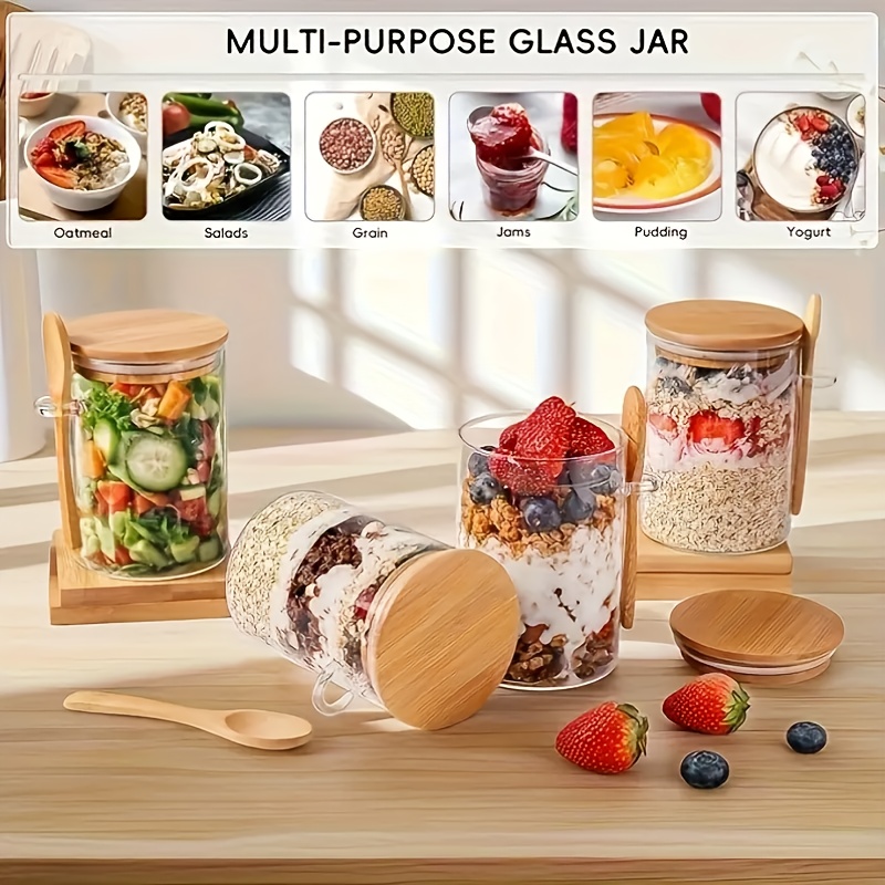 مجموعة أكواب زجاجية للشوفان، ت - مراجعة Food Storage Glass Container Set وسعره
