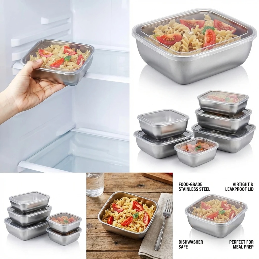 6 قطع من حاويات تخزين الطعام ا - مراجعة Food Storage Design وسعره