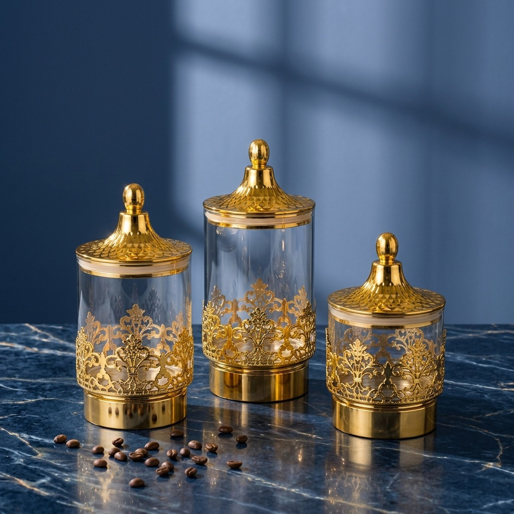 علب تخزين شفافة مطلية بالذهب ع - مراجعة Food Storage Room وسعره