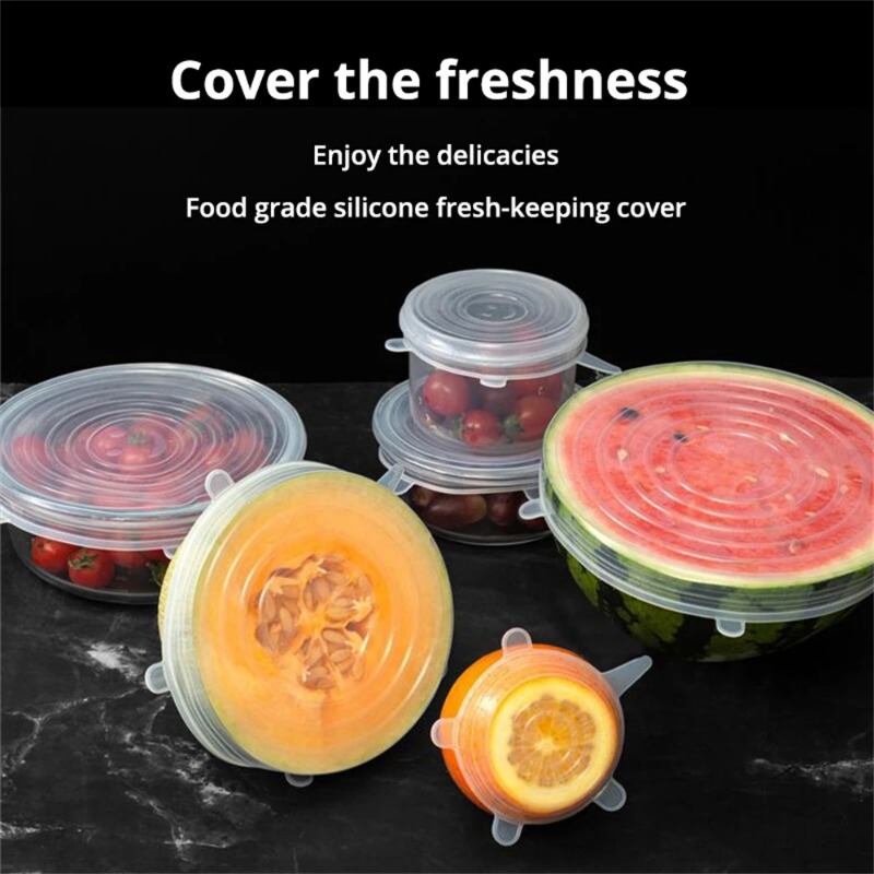 6/12 قطعة من أغطية السيليكون ا - مراجعة Silicone Stretch Lid وسعره