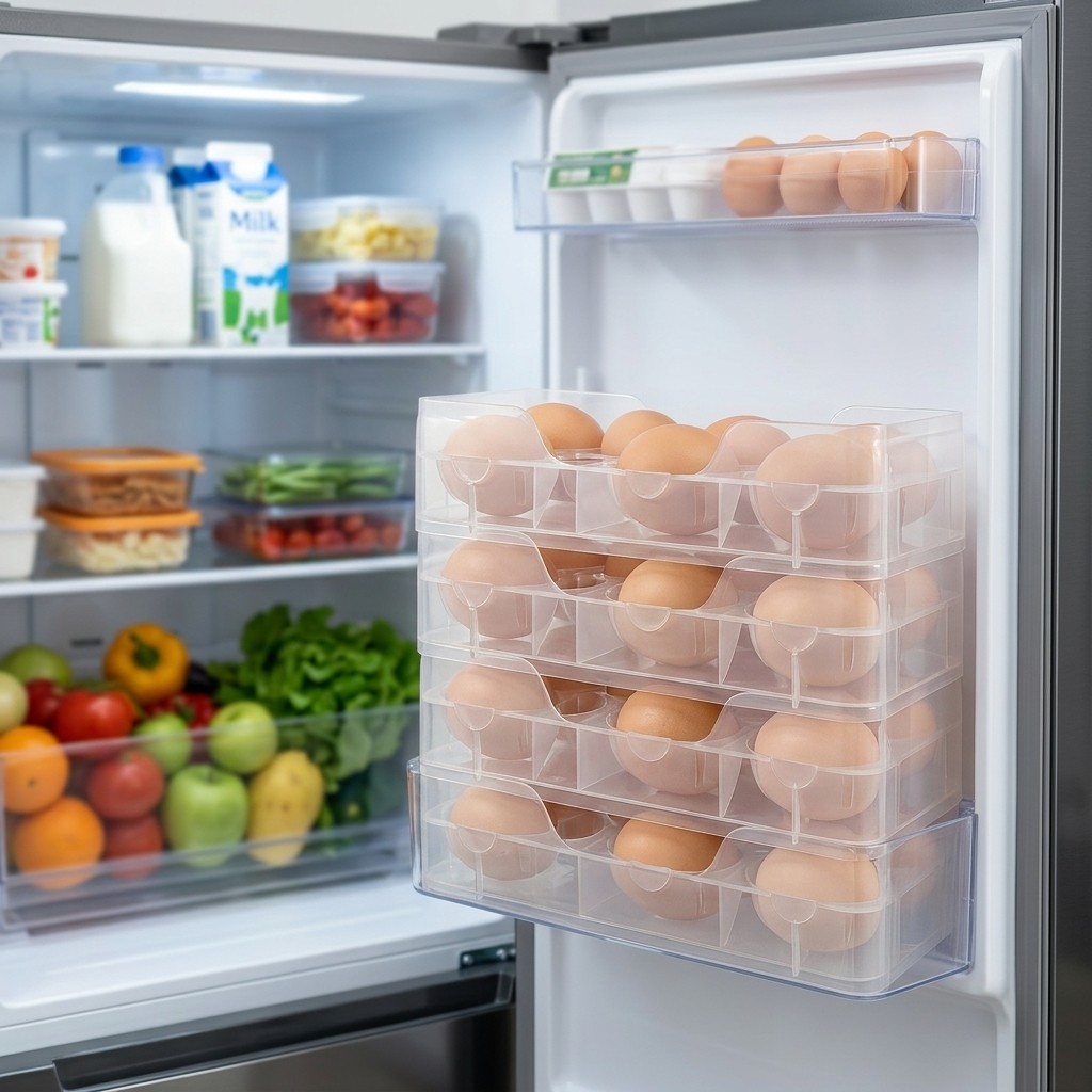 حامل بيض قابل للتكديس، منظم لل - مراجعة Food Storage With Dividers وسعره