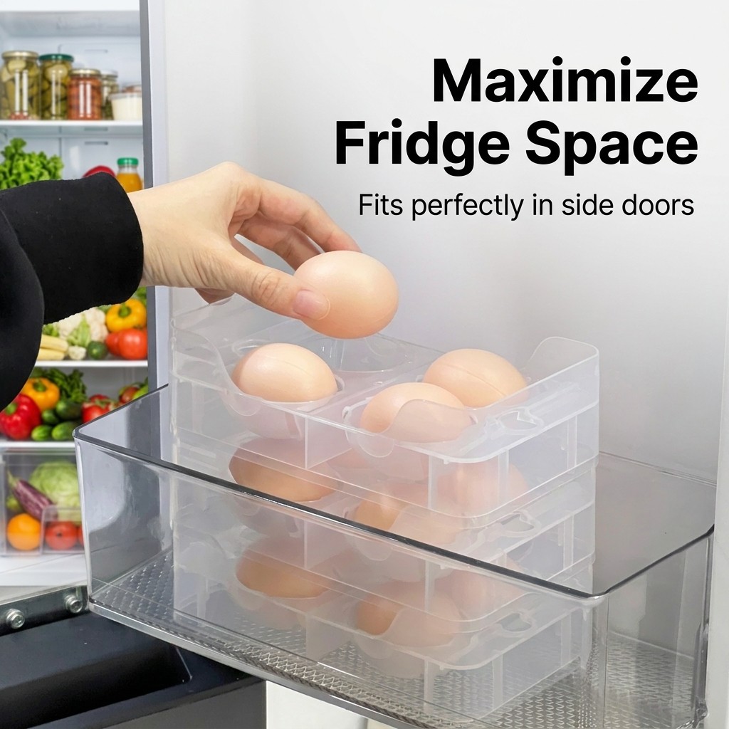 حامل بيض قابل للتكديس، منظم لل - مراجعة Food Storage With Dividers وسعره