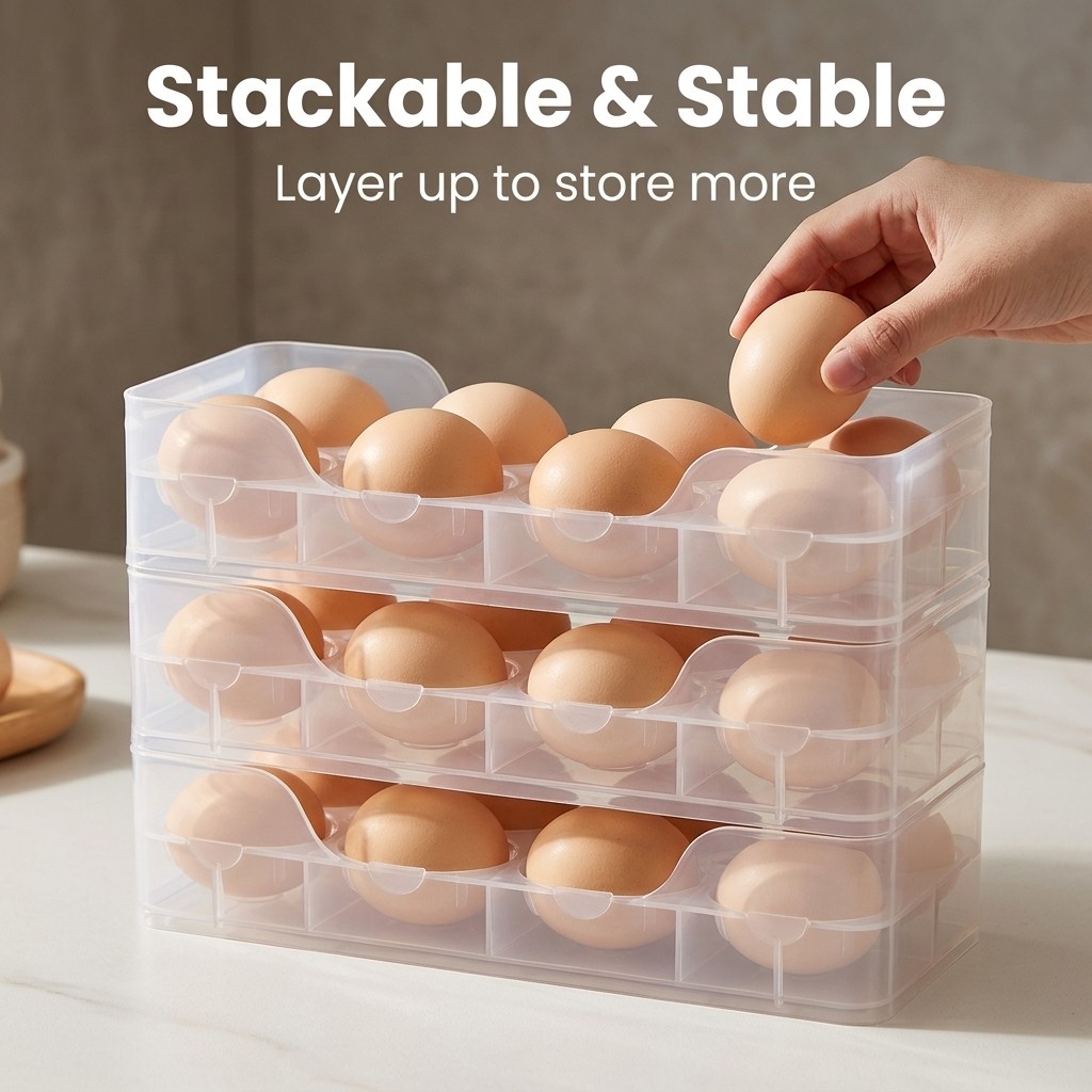 حامل بيض قابل للتكديس، منظم لل - مراجعة Food Storage With Dividers وسعره