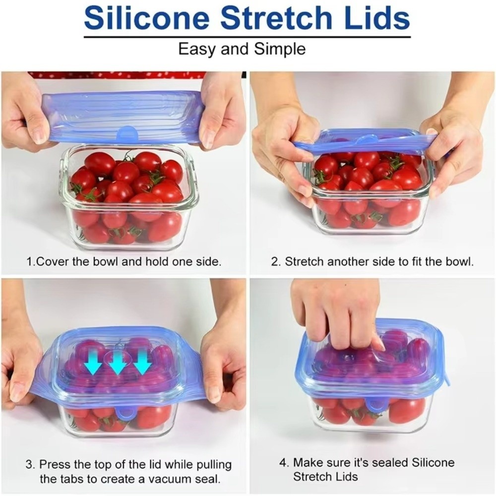 6 قطع جديدة من أغطية السيليكون - مراجعة Silicone Stretch Lid وسعره