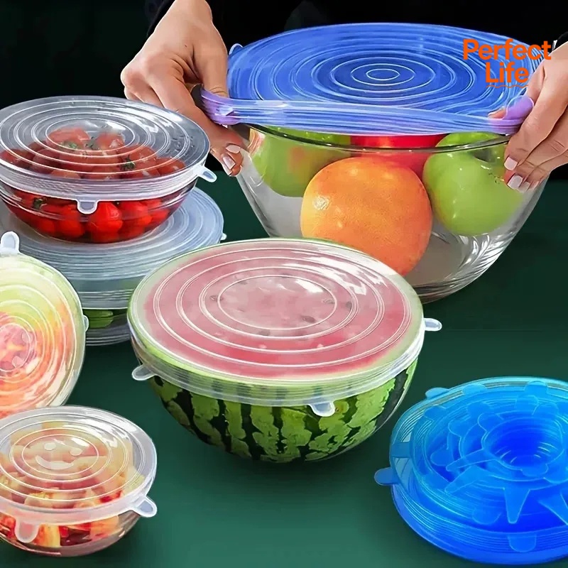 6 قطع من أغطية السيليكون القاب - مراجعة Silicone Stretch Lid وسعره