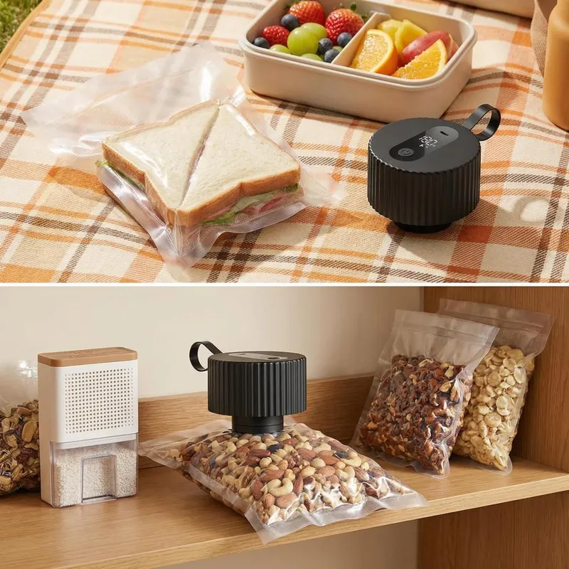 جهاز تفريغ الهواء الكهربائي لب - مراجعة Food Storage Machine وسعره